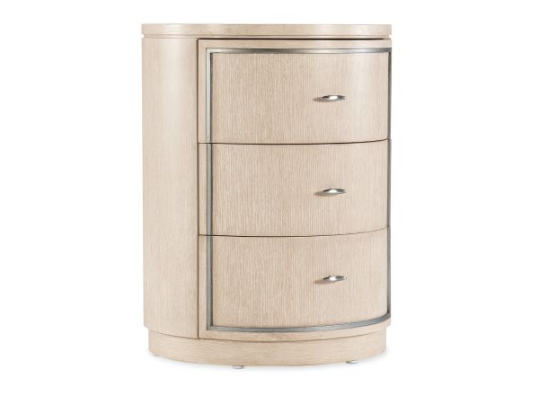 Hooker Furniture Nouveau Chic Round Nightstand in Light Wood