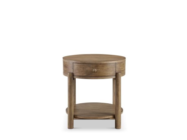 Hadleigh Brown Round End Table in Honey