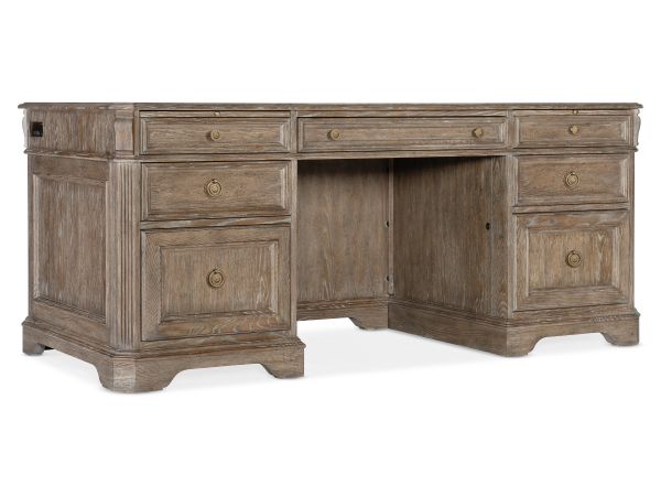 Hooker Furniture Sutter Executive Desk in Medium Wood