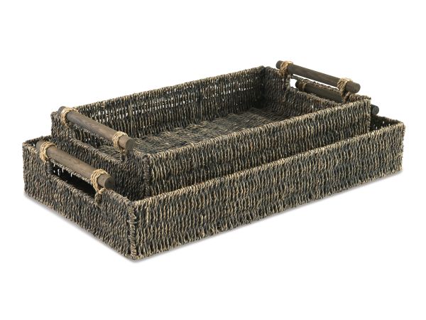 Ashley Furniture Halima Tray (Set of 2) in Antique Gray