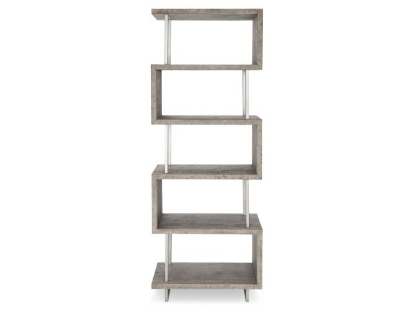 Bernhardt Furniture Highland Park Polk Etagere in Morel/Glazed Silver