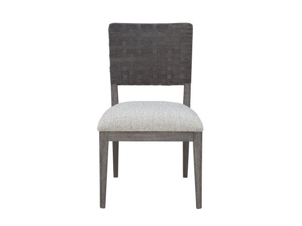 Drew & Jonathan Griffith Woven Back Side Chair in Light Wood