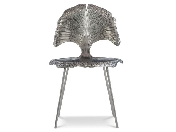 Bernhardt Interiors Felicity Side Chair in Shiny Nickel