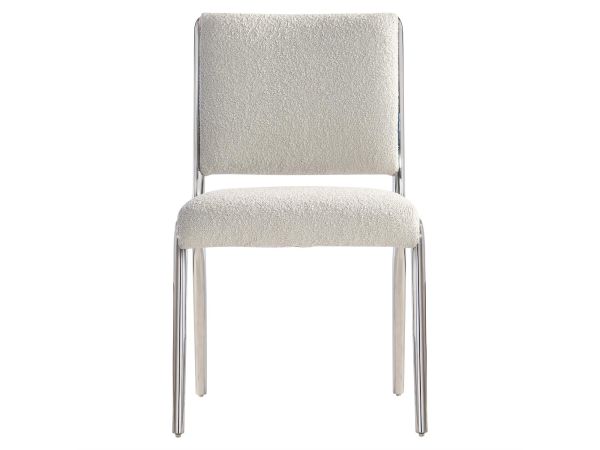 Bernhardt Interiors Brianna Fabric Side Chair in White/Silver