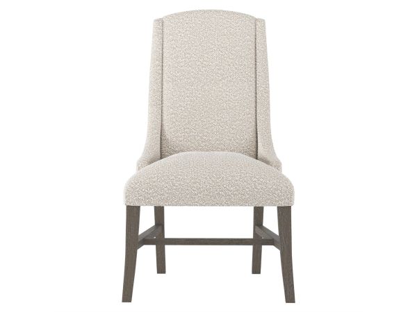 Bernhardt Interiors Slope Fabric Side Chair in White/Portobello