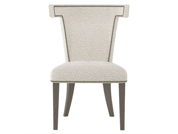 Bernhardt Interiors Remy Fabric Side Chair in White/Portobello