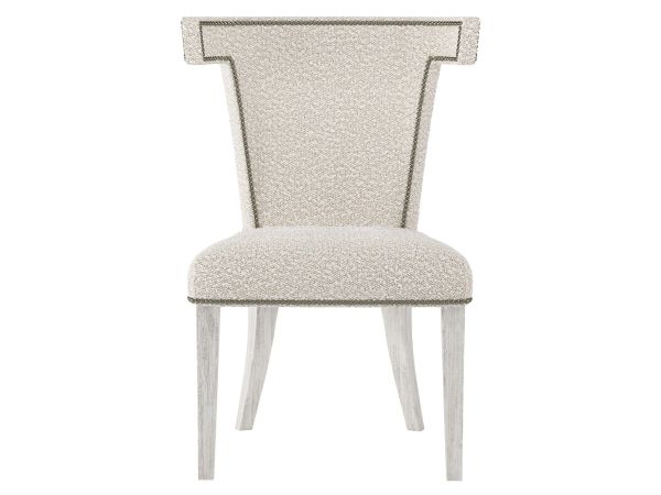 Bernhardt Interiors Remy Fabric Side Chair in Glacier White