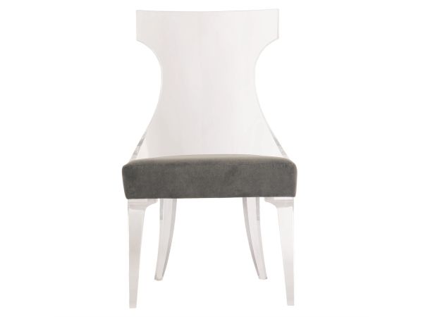 Bernhardt Interiors Tahlia Fabric Side Chair in Clear/Gray