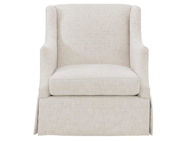  Sabrina Fabric Swivel Chair in Ivory