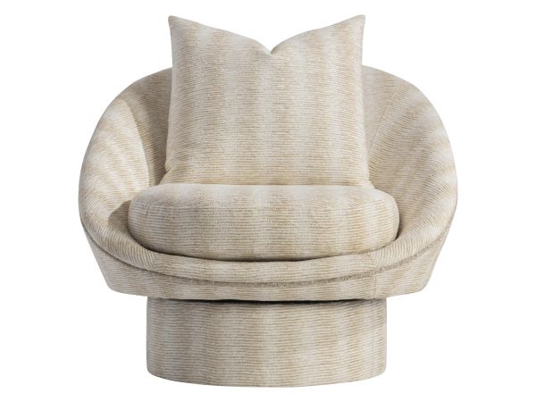  Lucia Fabric Swivel Chair in Ivory