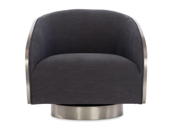  Miles Fabric Swivel Chair in Black