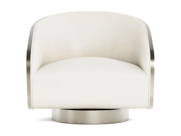  Miles Leather Swivel Chair in White