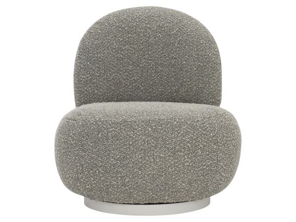  Lulu Fabric Swivel Chair in Winter White