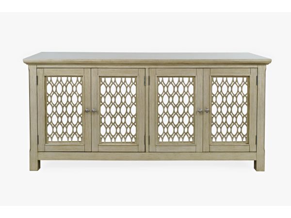 Isabella 69" Mirrored Accent Cabinet in Champagne