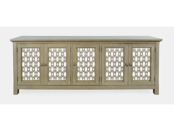 Isabella 86" Mirrored Accent Cabinet in Champagne