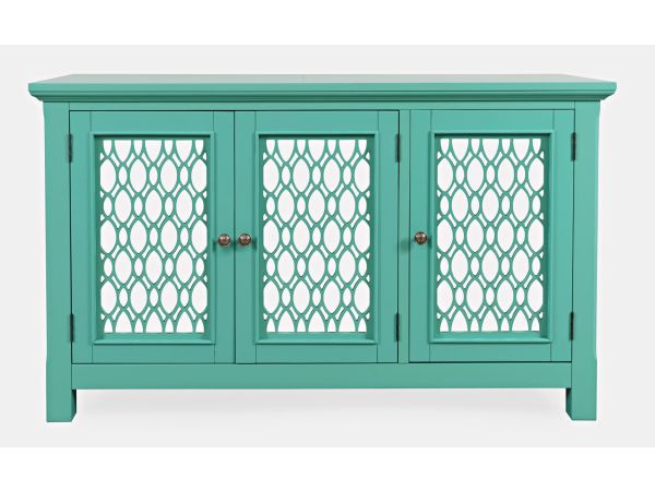 Isabella 54" Mirrored Accent Cabinet in Aqua