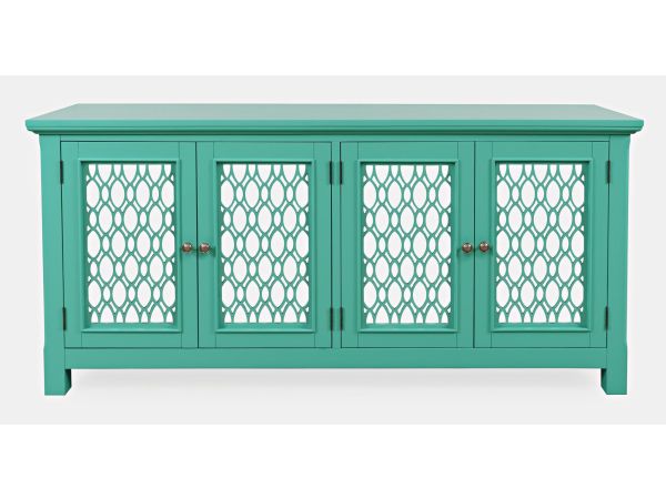 Isabella 69" Mirrored Accent Cabinet in Aqua