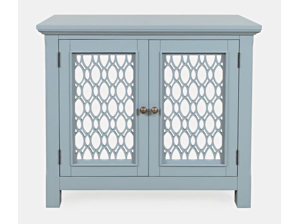 Isabella 38" Mirrored Accent Cabinet in Blue