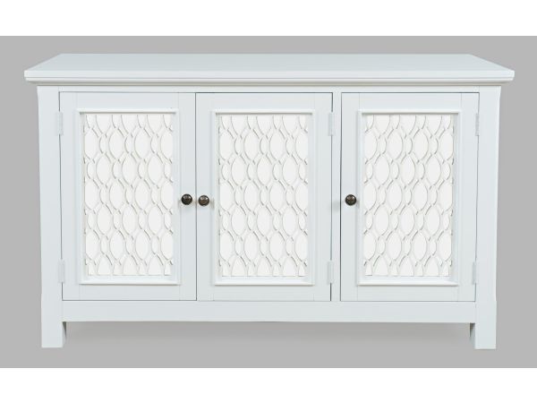 Isabella 54" Mirrored Accent Cabinet in White
