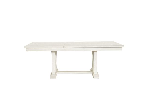 Samuel Lawrence Maggie Valley Trestle Table with Extension Leaf in Creamy White finish