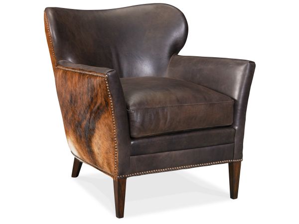 Hooker Furniture Kato Leather Club Chair with Dark HOH