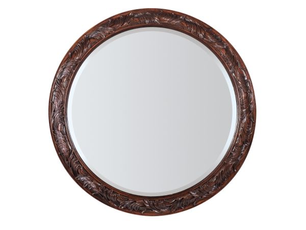 Hooker Furniture Charleston Round Mirror in Dark Wood