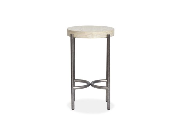 Magnussen Jennings Round Accent Table in Edgecomb Grey/Weathered Antique Nickel