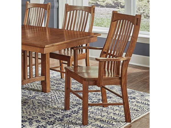 A-America Laurelhurst Slatback Armchair in Oak 