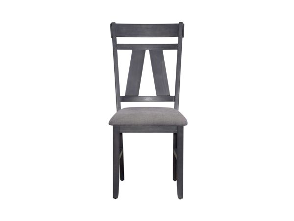 Liberty Furniture Lawson Splat Back Side Chair in Slate w/ Weathered Gray Tops