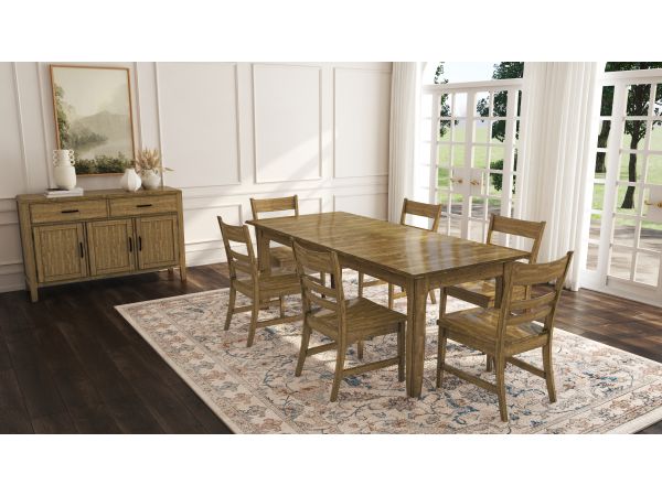 A-America Leucadia 3-Leaf Extension Table Dining Room Set
