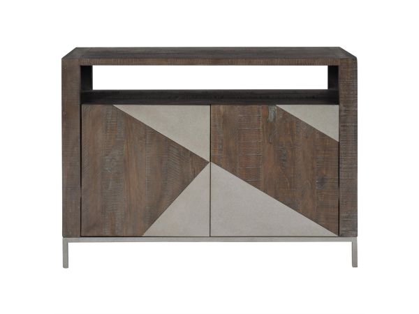 Bernhardt Furniture Logan Sqaure Eastman Door Chest in Sable Brown/Grey Mist