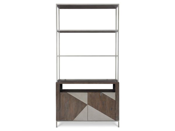 Bernhardt Furniture Logan Sqaure Eastman Etagere in Sable Brown/Grey Mist
