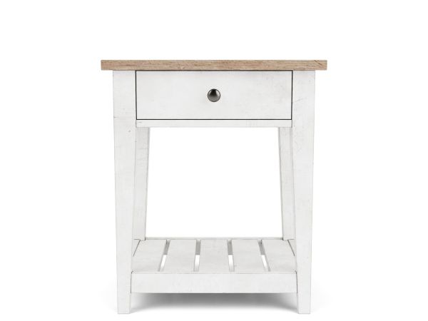 Riverside Furniture Maddox Accent Nightstand in Aged Cotton
