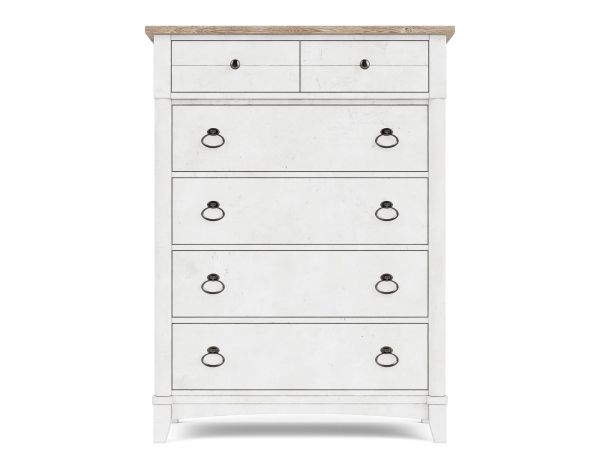 Riverside Furniture Maddox Five Drawer Chest in Aged Cotton