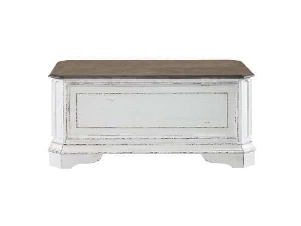 Liberty Furniture Magnolia Manor Storage Trunk in Antique White & Weathered Bark