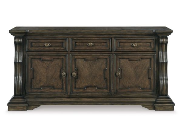 Ashley Furniture Maylee Dining Buffet in Dark Brown