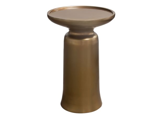 Diamond Sofa Mesa Round Pedestal Accent Table w/ Casted Aluminum Base in Gold