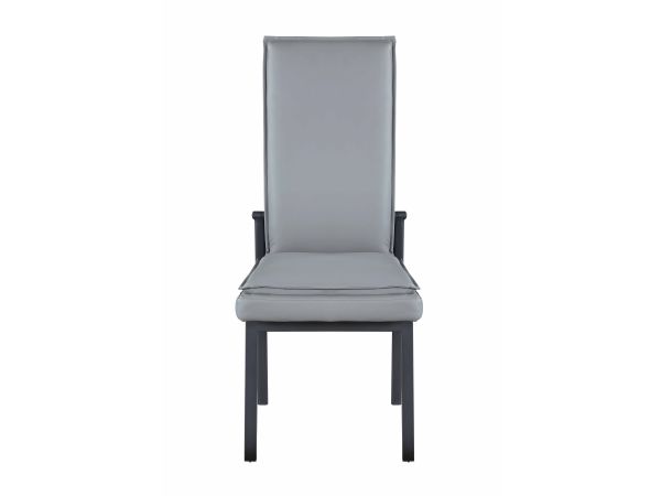 Chintaly Imports Monica Motion-back Side Chair w/ Semi-attached Seat Cushion in Gray