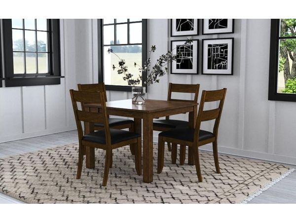 A-America Mariposa Dinette Table Dining Room Set - Rustic Whiskey 