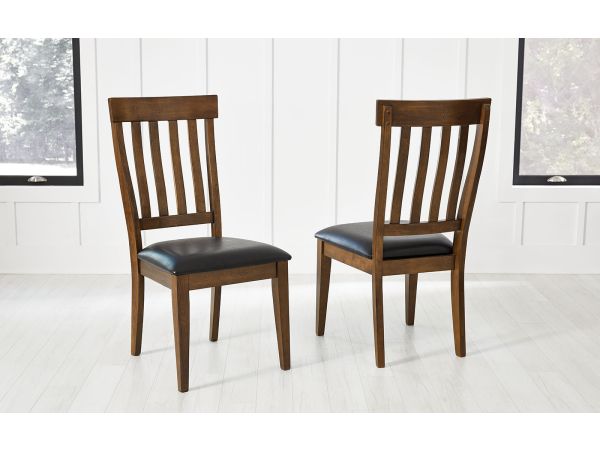 A-America Mariposa Slatback Side Chair With Uph. Seat in Rustic Whiskey 