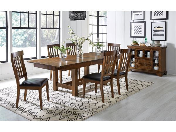 A-America Mariposa 38X63.5 Dining Table W/ Metal Glides Dining Room Set - Rustic Whiskey 