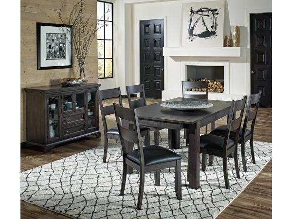 A-America Mariposa Dining Table W/ Metal Glides in Warm Gray 