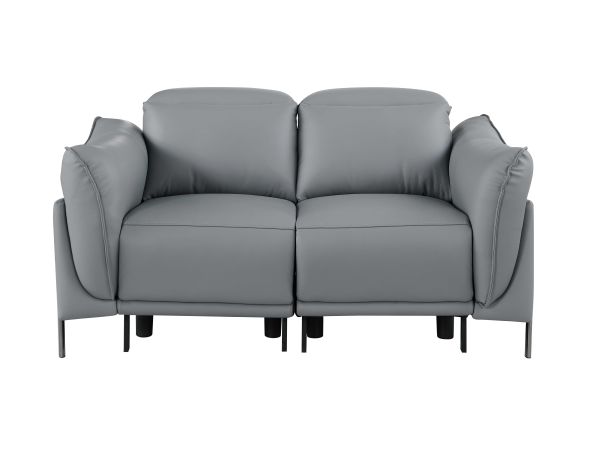 Chintaly Imports Nashville Contemporary One-touch Reclining Modular Love Seat in Gray