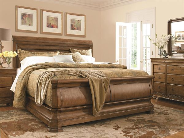 New Lou Louie Sleigh Bed in Cognac