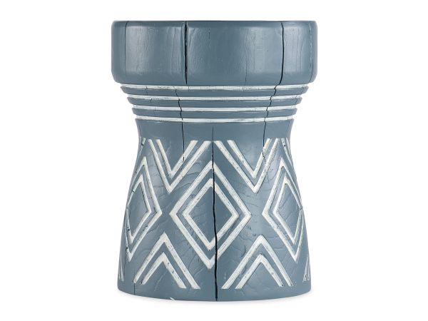 Hooker Furniture Commerce & Market Carved Stump Side Table in Blues