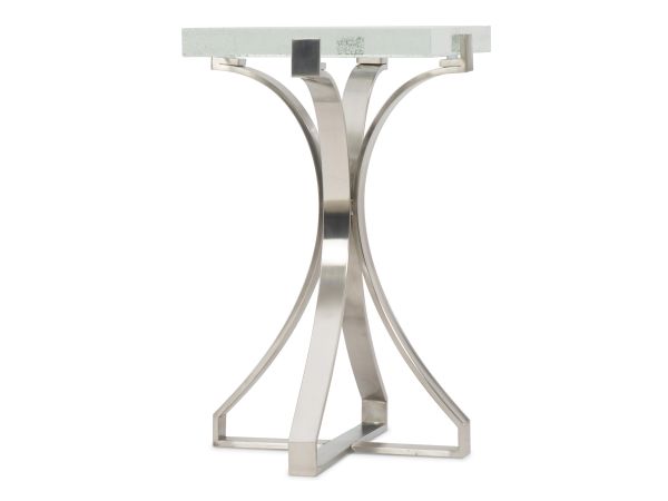 Hooker Furniture Melange Bubble Glass Accent Table in Chrome
