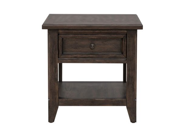 Liberty Furniture Paradise Valley Rectangular End Table in Saddle Brown