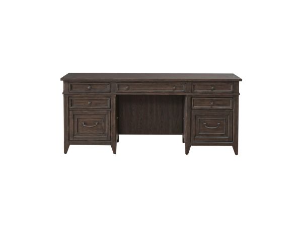 Liberty Furniture Paradise Valley Executive Credenza in Saddle Brown