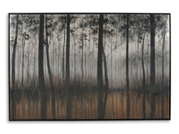 Ashley Furniture Philyra Wall Art in Black/Orange/Silver