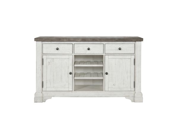 Samuel Lawrence Valley Ridge 3 Drawer Server in Distressed White Finish